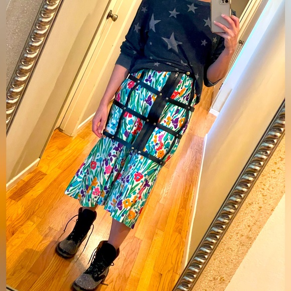 100% Leather harness bondage cage pencil skirt belt XS - Picture 9 of 9